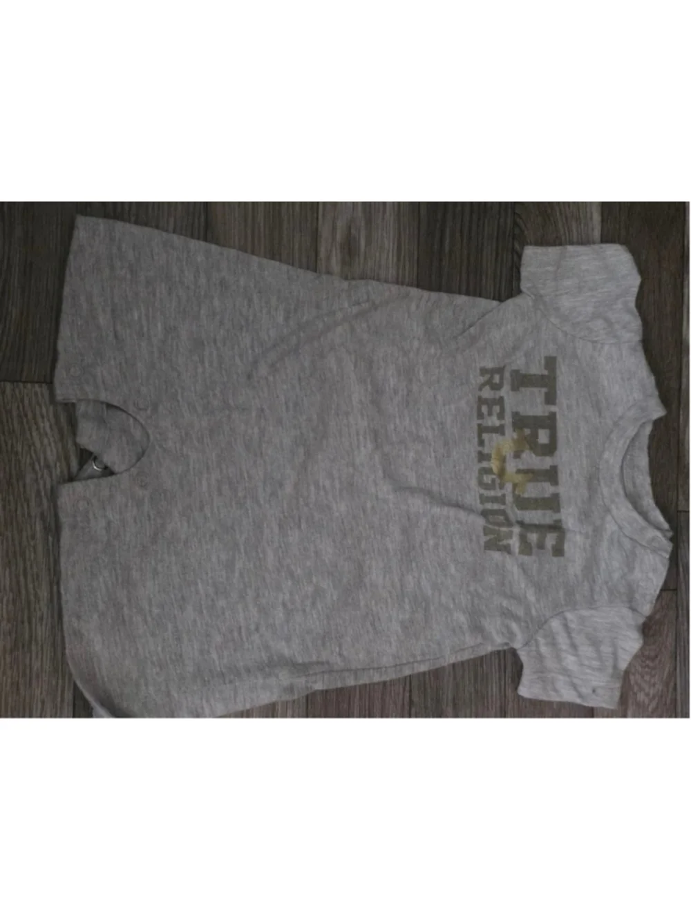 Baby True Religion‎ Gray & Gold Bodysuit 0-3 Months